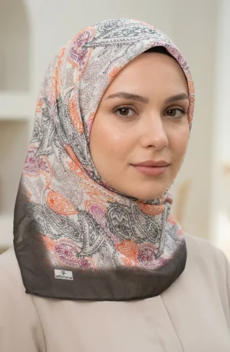 وشاح من الحرير الصناعي الرقمي 70363-06 أخضر حناء 70363-06