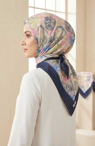 وشاح من الحرير الصناعي الرقمي 70363-07 أزرق داكن 70363-07