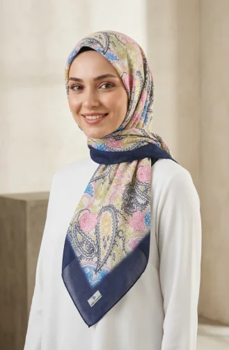 وشاح من الحرير الصناعي الرقمي 70363-07 أزرق داكن 70363-07
