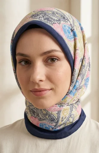 وشاح من الحرير الصناعي الرقمي 70363-07 أزرق داكن 70363-07