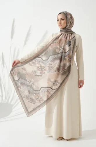 وشاح بلون الكهرمان بنقشة زهور 70359-10 بيج 70359-10