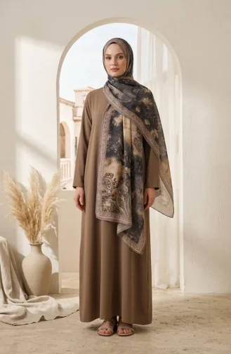 Bernsteinfarbener Schal Mit Blumenmuster 70360-09 Nerz 70360-09