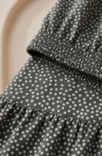 Jupe à Pois à Taille élastique 0310-03 Kaki 0310-03