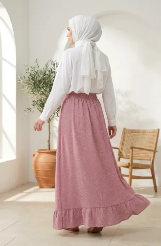 Jupe à Pois Taille élastique 0309-01 Rose Poudré 0309-01