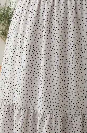 Jupe à Pois à Taille élastique 0309-02 Blanche 0309-02