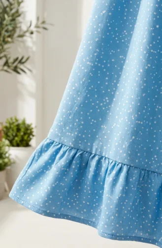 Gepunkteter Rock Mit Elastischem Bund 0309-03 Blau 0309-03