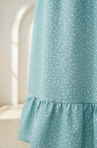 Jupe à Pois à Taille élastique 0309-04 Vert Sauge 0309-04