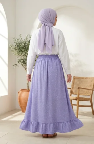 Jupe à Pois Taille élastique 0309-05 Lilas 0309-05