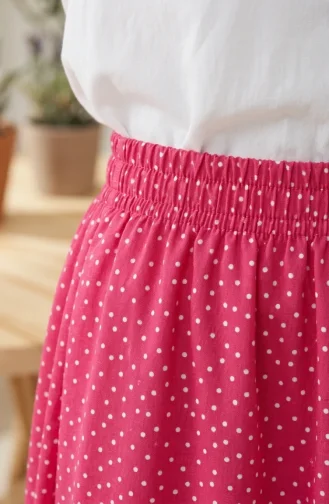 Gepunkteter Rock Mit Elastischem Bund 0309-07 Rosa 0309-07