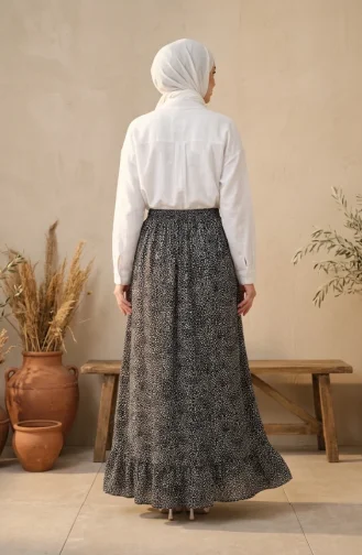 Jupe à Pois à Taille élastique 0306-01 Noire 0306-01