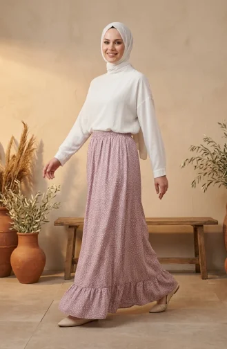 Jupe à Pois Avec Taille élastique 0306-03 Rose 0306-03
