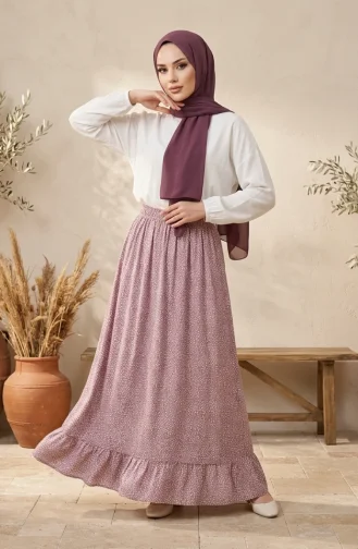 Jupe à Pois Avec Taille élastique 0306-03 Rose 0306-03