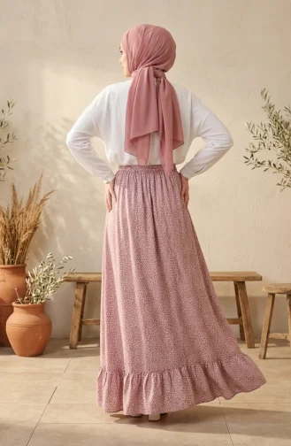 Jupe à Pois Avec Taille élastique 0306-03 Rose 0306-03