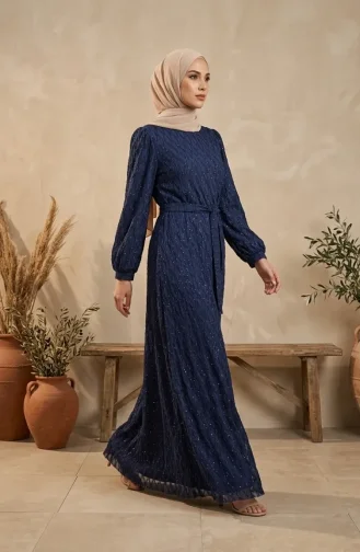 Robe De Soirée à Sequins Et Ceinture 6393-05 Parlement 6393-05