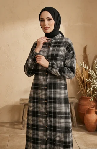 بدلة شتوية سوداء بنقشة مربعات وأزرار، طراز 2510A-02 2510A-02
