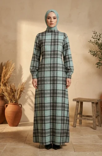 Robe D`hiver Bûcheron à Carreaux Boutonnée 2510A-03 Vert Clair 2510A-03