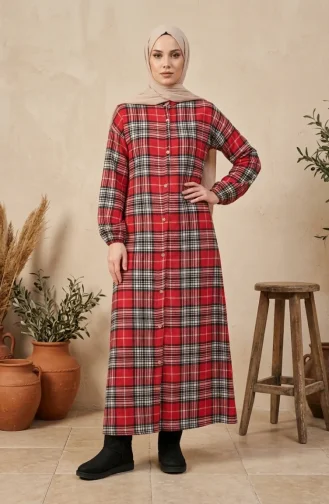 بدلة شتوية منقوشة بأزرار على طراز الحطاب، 2510A-04، لون أحمر 2510A-04