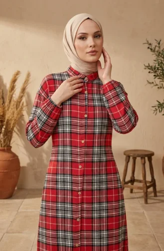 بدلة شتوية منقوشة بأزرار على طراز الحطاب، 2510A-04، لون أحمر 2510A-04