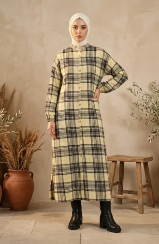 بدلة شتوية منقوشة بأزرار على طراز الحطاب 2510A-05 أصفر أسود 2510A-05