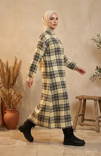 بدلة شتوية منقوشة بأزرار على طراز الحطاب 2510A-05 أصفر أسود 2510A-05