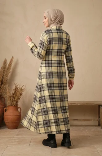 بدلة شتوية منقوشة بأزرار على طراز الحطاب 2510A-05 أصفر أسود 2510A-05