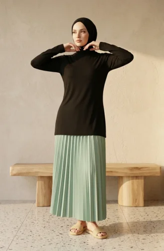 بدلة جسم بأكمام طويلة وياقة عالية 5052-01 أسود 5052-01
