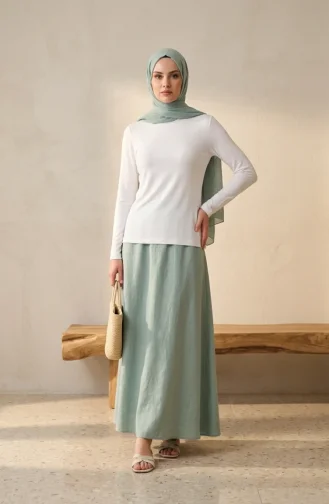 بدلة جسم بأكمام طويلة وياقة عالية 5052-05 لون بيج فاتح 5052-05