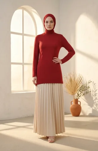 بدلة جسم بأكمام طويلة وياقة عالية 5052-06 لون عنابي 5052-06