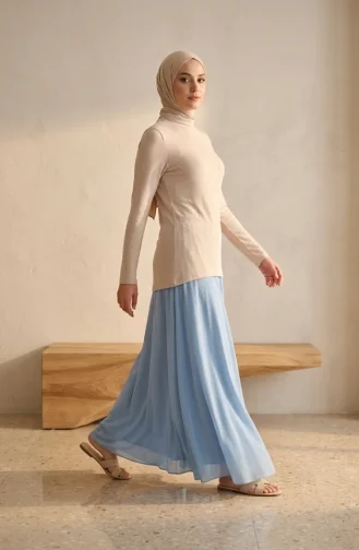 بدلة جسم بأكمام طويلة وياقة عالية 5052-08 لون حجري 5052-08