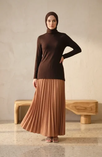 بدلة جسم بأكمام طويلة وياقة عالية 5052-10 بني 5052-10