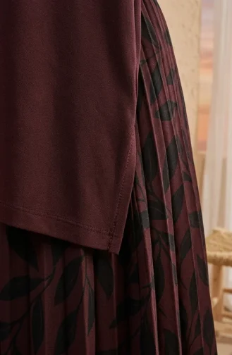 Zweiteiliges Hijab-Set Aus Sandfarbenem Stoff Mit Bluse Und Rock Artikelnummer 5582-02 Braun 5582-02