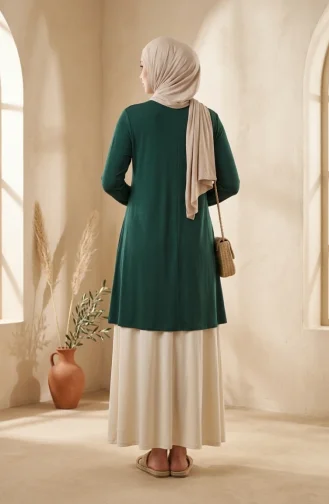 Plus Size Viscose Long Tunic 4026-02 Emerald Green 4026-02