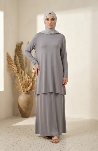 Plus Size Viscose Long Tunic 4026-06 Grey 4026-06