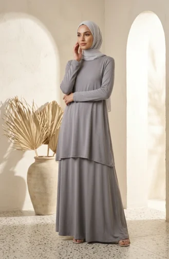 Plus Size Viscose Long Tunic 4026-06 Grey 4026-06