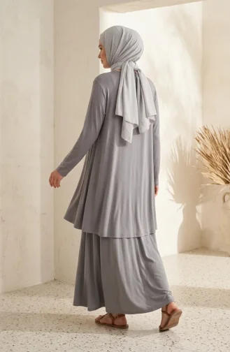Plus Size Viscose Long Tunic 4026-06 Grey 4026-06