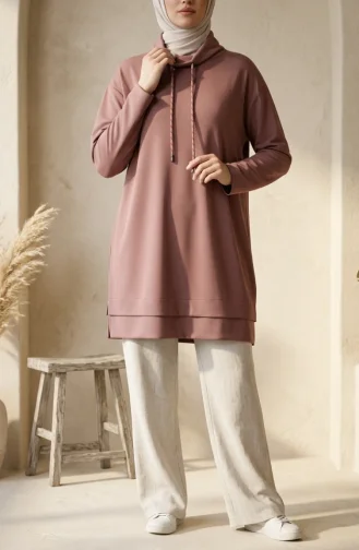 Fisherman Collar Tunic With Drawstring 5047-01 Brown 5047-01