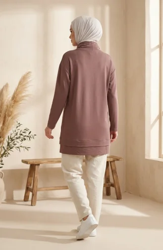 Fisherman Collar Tunic With Drawstring 5047-01 Brown 5047-01