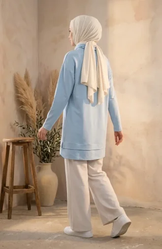 سترة بياقة صياد مع رباط 5047-03 أزرق 5047-03