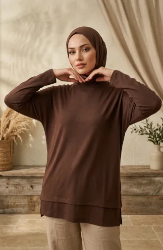 بلوزة بفتحة 5051-03 بني 5051-03