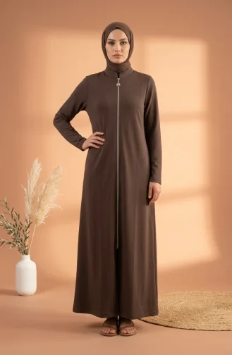 عباية رياضية بخيطين 5027-07 لون المنك 5027-07