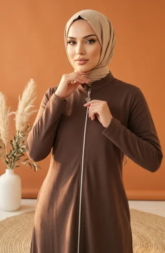 عباية رياضية بخيطين 5027-07 لون المنك 5027-07