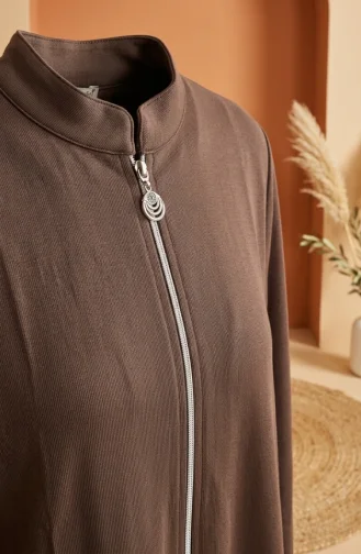 عباية رياضية بخيطين 5027-07 لون المنك 5027-07