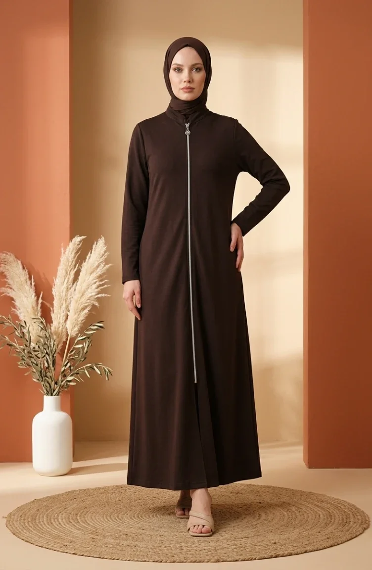 عباية رياضية بخيطين 5027-10 بني داكن 5027-10