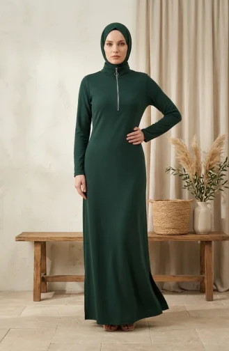 Robe Zippée 5042-02 Vert émeraude 5042-02