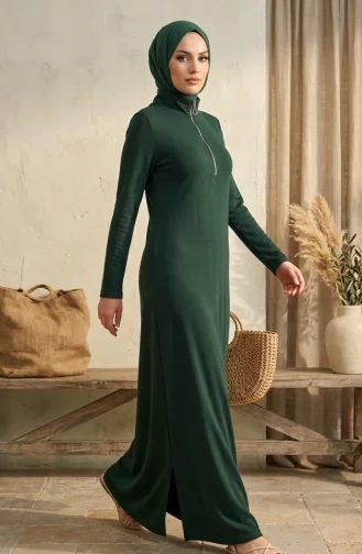 Robe Zippée 5042-02 Vert émeraude 5042-02