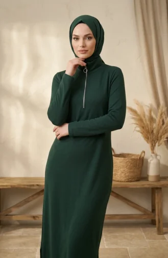 Robe Zippée 5042-02 Vert émeraude 5042-02