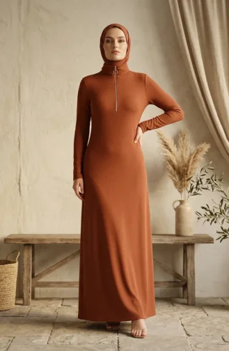 Robe Zippée 5042-05 Couleur Cannelle 5042-05