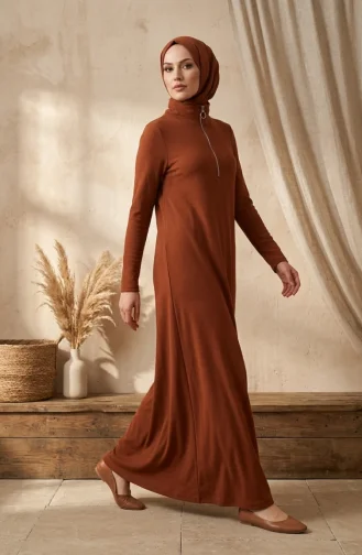 Robe Zippée 5042-05 Couleur Cannelle 5042-05