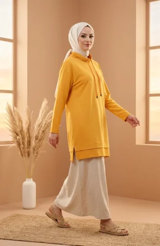 سترة بياقة صياد مع رباط 5047-05 لون زعفراني 5047-05