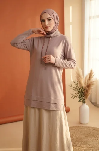 سترة بياقة صياد مع رباط 5047-06 لون حجري 5047-06
